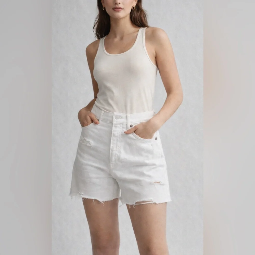 🌸 Express White Mom Shorts Size 6 Super High Rise NWT Spring Casual Style